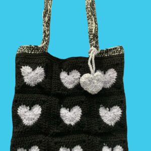 Tote bag gris noir