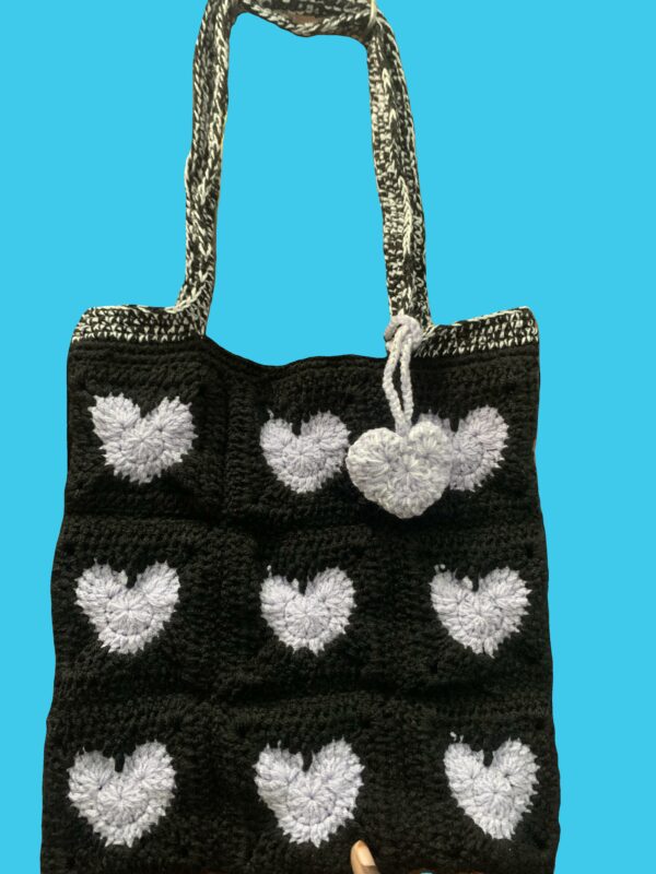 Tote bag gris noir