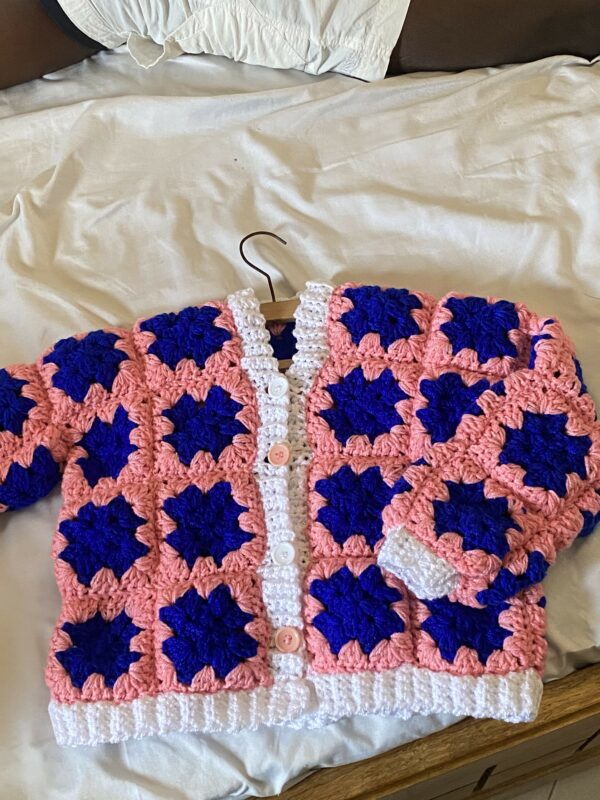 Cardigan enfant rose&bleu