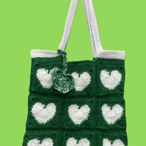Tote bag vert&blanc